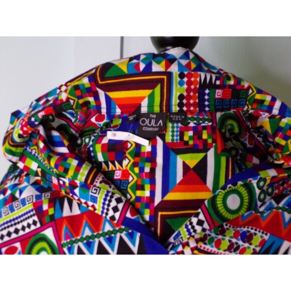 🆕 The Oula Company Geometric Print Day Dress Small - Picture 12 of 12